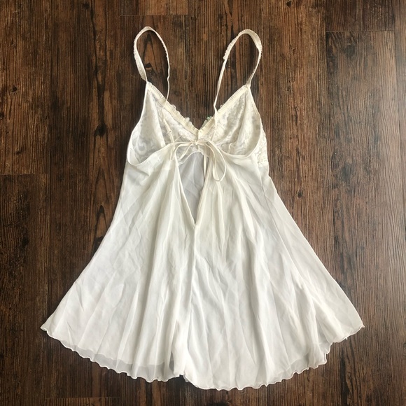 Vintage Cream Lace Sequin Beaded Nighty Slip - Picture 8 of 11